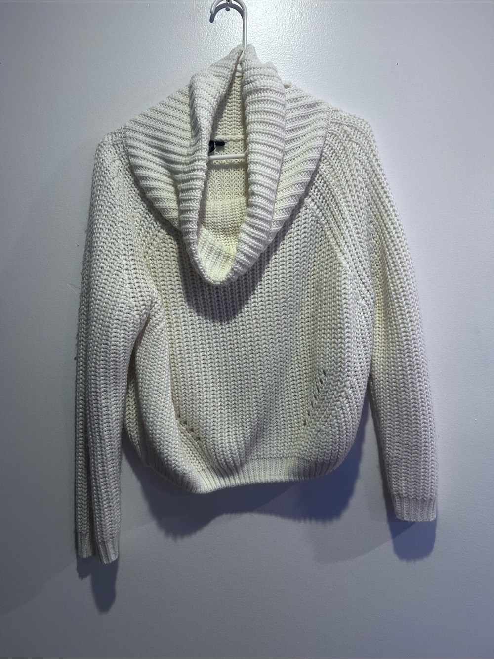 Cozy Cream Cowl-Neck Knit Sweater - Women's